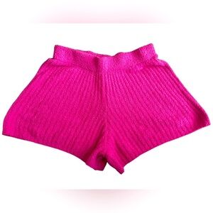 🩷Like new Altar’d State pink fuzzy teddy bear shorts. Size L hot pink & SO SOFT!